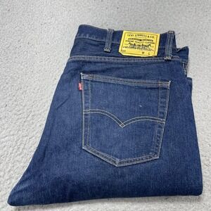 Levis 501 '93 Premium Jeans Mens 38x30 Blue Straight Leg Button Fly Denim Yellow
